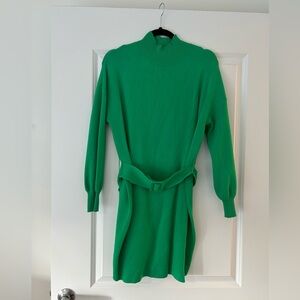 YLLW Coco Belted Mini Sweater Dress